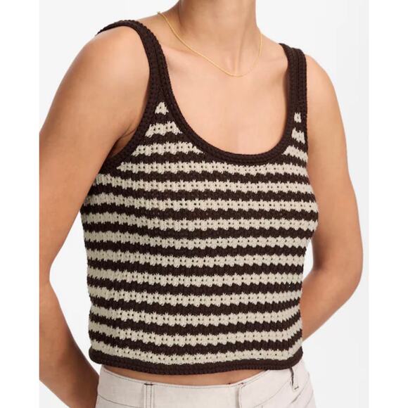 MADEWELL NWT Striped 100% Cotton Sweater Tank Size Medium - Picture 1 of 7